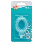 Kék 0-ás Pearly Light számgyertya, tortagyertya