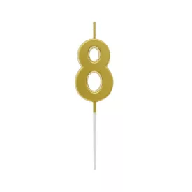 Gold Metallic, Arany számgyertya, tortagyertya 8-as