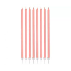   Pearly Light Pink, Rózsaszín tortagyertya, gyertya szett 8 db-os