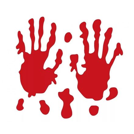 Halloween Véres kéznyom Bloody zselés ablak matrica szett