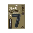 Fekete 7-es B&C Matt Black szám fólia lufi 85 cm