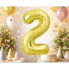 Arany 2-es Light Gold szám fólia lufi 85 cm