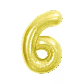 Arany 6-os Light Gold szám fólia lufi 85 cm