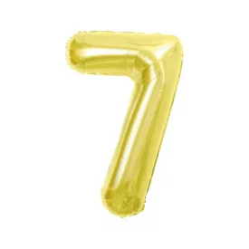 Arany 7-es Light Gold szám fólia lufi 85 cm