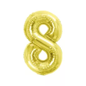 Arany 8-as Light Gold szám fólia lufi 85 cm