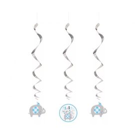 Kék elefánt Floral szalag dekoráció 3 db-os szett