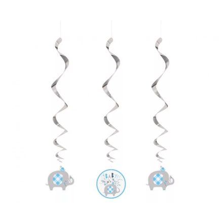 Kék elefánt Floral szalag dekoráció 3 db-os szett