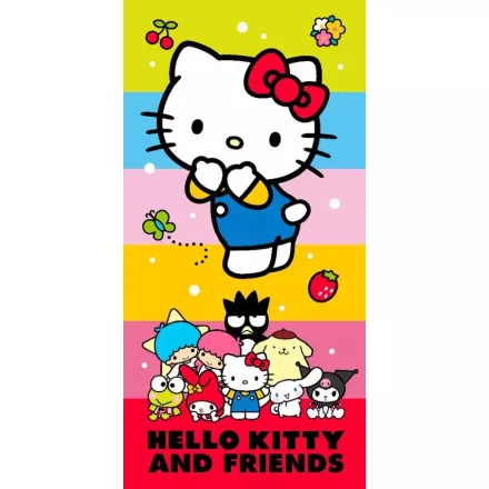 Hello Kitty Cute Friends fürdőlepedő, strand törölköző 70x140 cm (Fast Dry)