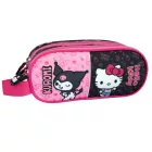 Hello Kitty & Kuromi 2 rekeszes tolltartó 23 cm