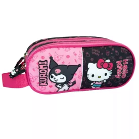Hello Kitty & Kuromi 2 rekeszes tolltartó 23 cm
