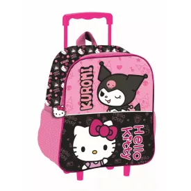   Hello Kitty & Kuromi gurulós ovis 3D hátizsák, táska 32 cm