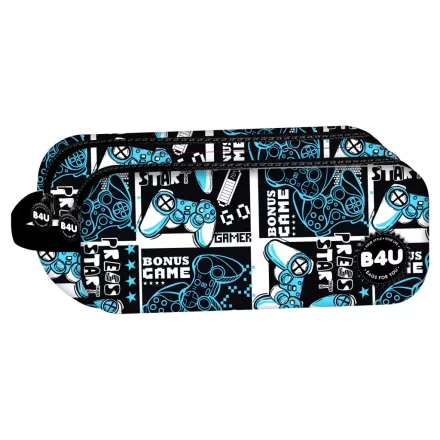 Gamer Press Start 2 rekeszes tolltartó 21 cm