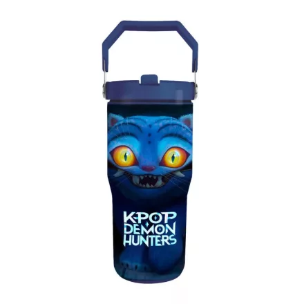 K-pop Démonvadászok Derpy rozsdamentes acél thermo szívószálas kulacs 600 ml