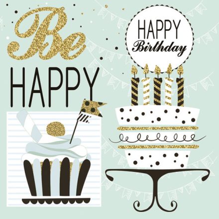 Happy Birthday Mint szalvéta 20 db-os 33x33 cm