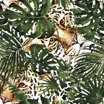 Leopárd Green Monsteras szalvéta 20 db-os 33x33 cm