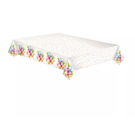 Színes Birthday Balloons papír asztalterítő 120x180 cm