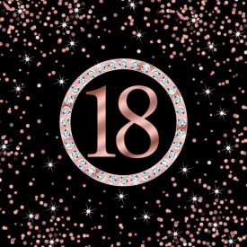 Happy Birthday 18 Rose Gold szalvéta 20 db-os 33x33 cm