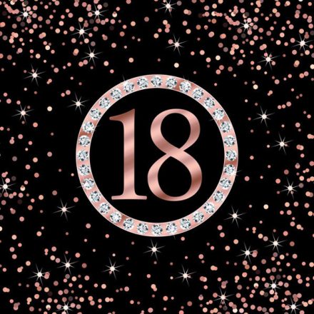 Happy Birthday 18 Rose Gold szalvéta 20 db-os 33x33 cm