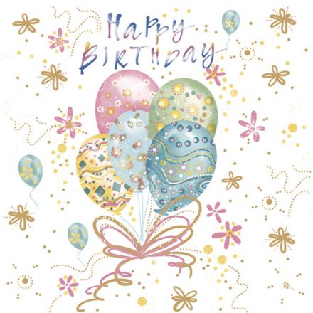Happy Birthday Pastel Balloons szalvéta 20 db-os 33x33 cm