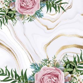 Rózsa Gold Marble szalvéta 20 db-os 33x33 cm