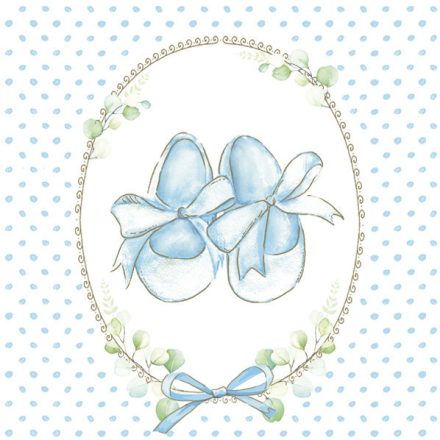 Babaváró Baby Slippers Blue szalvéta 20 db-os 33x33 cm