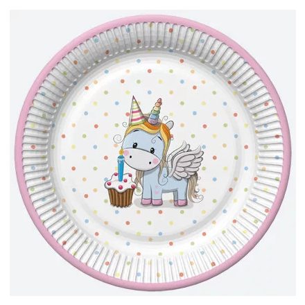Unikornis Sweet papírtányér 8 db-os 22,7 cm