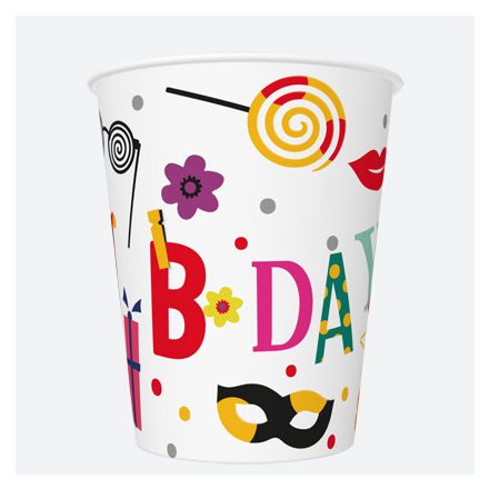 Happy Birthday Funny papír pohár 8 db-os 250 ml