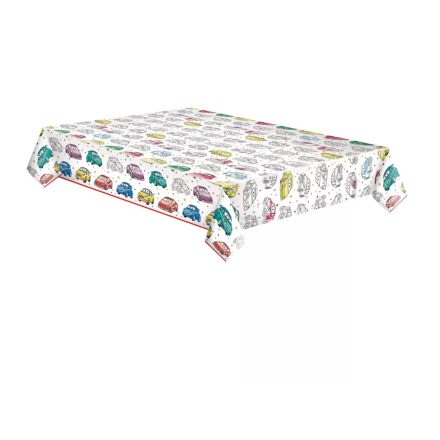 Autó Cartoon papír asztalterítő 120x180 cm