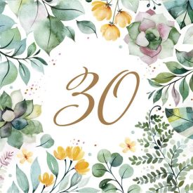 Happy Birthday 30 Floral Frame szalvéta 20 db-os 33x33 cm