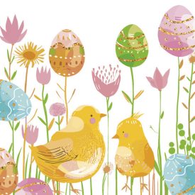 Húsvét Graphic Chickens szalvéta 20 db-os 33x33 cm