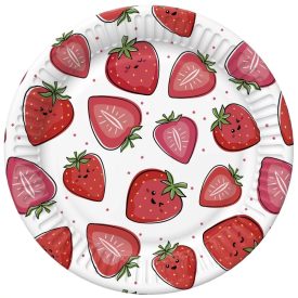 Gyümölcs Strawberries papírtányér 8 db-os 18 cm