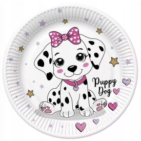 Állatos Charming Puppy papírtányér 8 db-os 22,7 cm