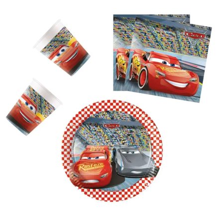 Disney Cars 3, Verdák party szett 36 db-os 20 cm-es tányérral