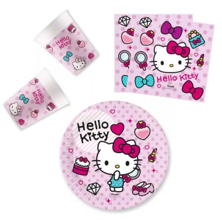 Hello Kitty Fashion party szett 36 db-os 23 cm-es tányérral