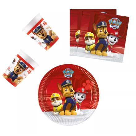 Paw Patrol Ready For Action, Mancs Őrjárat party szett 36 db-os 20 cm-es tányérral