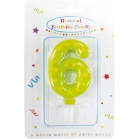 Színes tortagyertya, számgyertya 6-os