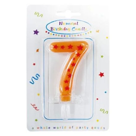 Színes tortagyertya, számgyertya 7-es