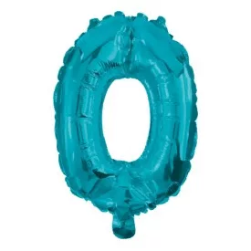 Mini 0-ás Blue szám Fólia lufi 32 cm