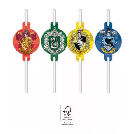Harry Potter Hogwarts Houses papír szívószál 4 db-os szett FSC