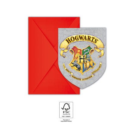 Harry Potter Hogwarts Houses party meghívó 6 db-os FSC