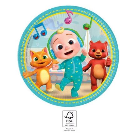 CoComelon Music papírtányér 8 db-os 23 cm FSC