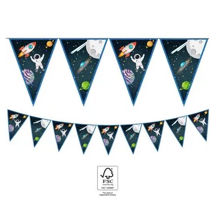 Űr Rocket Space zászlófüzér FSC 2,3 m