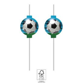 Focis Soccer Fans papír szívószál, 4 db-os szett FSC