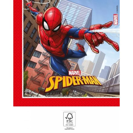 Spiderman Crime Fighter, Pókember szalvéta 20 db-os 33x33 cm FSC