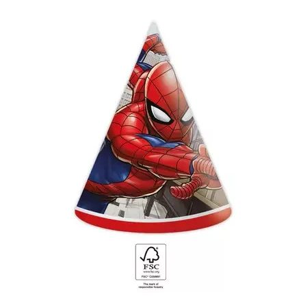 Pókember Crime Fighter parti kalap, csákó 6 db-os FSC