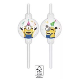   Minyonok The Rise of Gru papír szívószál, 4 db-os szett FSC