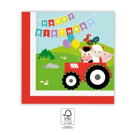 Farm Party szalvéta 20 db-os 33x33 cm FSC