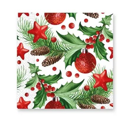 Karácsonyi Pinecones szalvéta 20 db-os 33x33 cm
