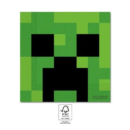 Minecraft Green szalvéta 20 db-os 33x33 cm FSC