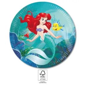 Disney Hercegnők, Ariel papírtányér 8 db-os 23 cm FSC